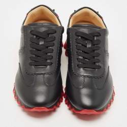 Christian Louboutin Black Leather Loubishark Low Top Sneakers Size 41