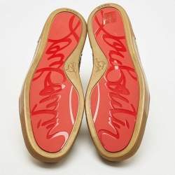 Christian Louboutin Gold Python Louis Flat Strass High-Top Sneakers Size 44