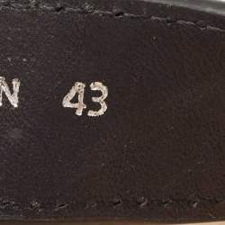 Pre Owned  Christian Louboutin Black Leather Spike Thong Sandals Size 43