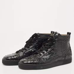 Pre Owned Christian Louboutin Black Python Louis Orlato Sneakers Size 43