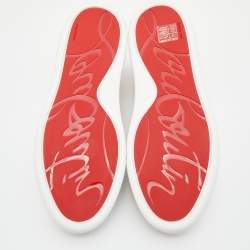 Christian Louboutin White Leather Arkenspeed Rainbow Sneakers Size 40.5