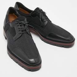 Christian Louboutin Black Neoprene, Leather and Fabric Mika Sky Derby Size 42.5 