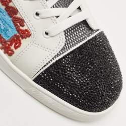 Christian Louboutin Multicolor Boat Embroidered Canvas and Leather No Limit Sneakers Size 44