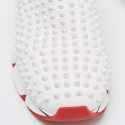 Christian Louboutin White Neoprene Spike Sock Slip On Sneakers Size 42