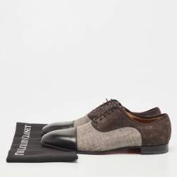 Christian Louboutin Tricolor Leather and Canvas Greggo Oxfords Size 41.5