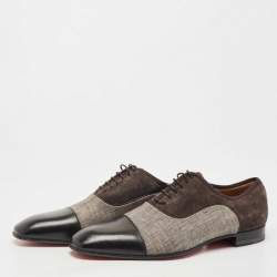 Christian Louboutin Tricolor Leather and Canvas Greggo Oxfords Size 41.5