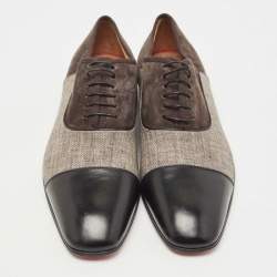 Christian Louboutin Tricolor Leather and Canvas Greggo Oxfords Size 41.5