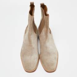 Pre Owned Christian Louboutin Grey Suede Chelsea Boots Size 44