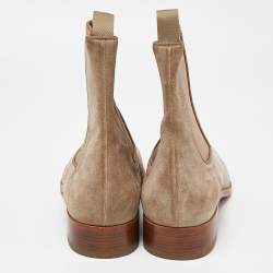 Pre Owned Christian Louboutin Grey Suede Chelsea Boots Size 44