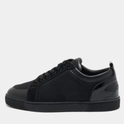 Christian Louboutin Black Patent and Leather Low Top Sneakers Size 42.5