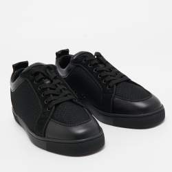 Christian Louboutin Black Patent and Leather Low Top Sneakers Size 42.5