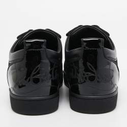 Christian Louboutin Black Patent and Leather Low Top Sneakers Size 42.5