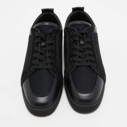 Christian Louboutin Black Patent and Leather Low Top Sneakers Size 42.5