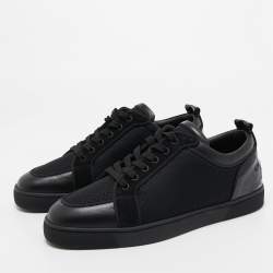 Christian Louboutin Black Patent and Leather Low Top Sneakers Size 42.5