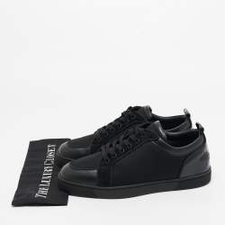 Christian Louboutin Black Patent and Leather Low Top Sneakers Size 42.5
