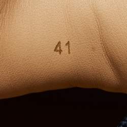 Pre Owned Christian Louboutin Navy Blue/White Leather Lou Spike Orlato Sneakers Size41