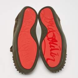 Christian Louboutin Green Suede Louis Junior Spikes Sneakers Size 44
