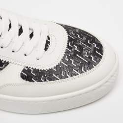 Christian Louboutin White/Black Leather and Rubber Happyrui Sneakers Size 42