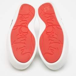 Christian Louboutin White/Black Leather and Rubber Happyrui Sneakers Size 42