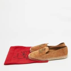 Christian Louboutin Brown Suede Nanou Orlato Espadrille Flats Size 39