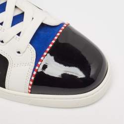 مملوكة مسبقًا حذاء رياضي كريستيان لوبوتان لويز جلد وسويدي متعدد الألوان بعنق مرتفع مقاس 42