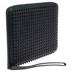 Pre Owned Christian Louboutin Blue Leather Cris Spike iPad Case