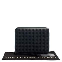 Pre Owned Christian Louboutin Blue Leather Cris Spike iPad Case