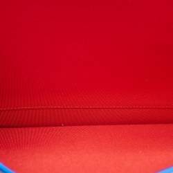 Pre Owned Christian Louboutin Blue Leather Spikes Alexis Document Holder