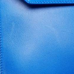 Pre Owned Christian Louboutin Blue Leather Spikes Alexis Document Holder