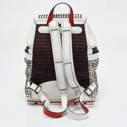 Christian Louboutin White Leather Explorafunk Backpack