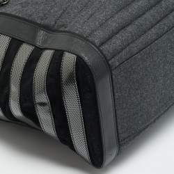 مملوكة مسبقًا Christian Louboutin Crest Logo Patch Black/Grey Fabric and Mix Leather Tote