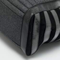 مملوكة مسبقًا Christian Louboutin Crest Logo Patch Black/Grey Fabric and Mix Leather Tote