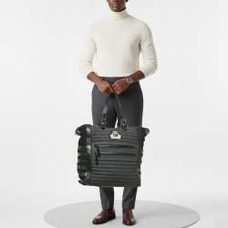 مملوكة مسبقًا Christian Louboutin Crest Logo Patch Black/Grey Fabric and Mix Leather Tote