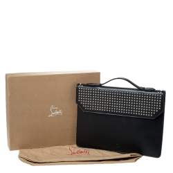 Christian Louboutin Black Spiked Leather Alexis Document Holder