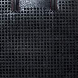 Pre Owned Christian Louboutin Black Leather Spike Trictrac Portfolio Bag