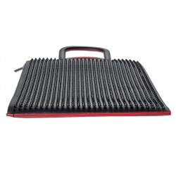 Pre Owned Christian Louboutin Black Leather Spike Trictrac Portfolio Bag