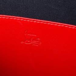 Pre Owned Christian Louboutin Black Leather Spike Trictrac Portfolio Bag