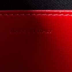 Pre Owned Christian Louboutin Black Leather Spike Trictrac Portfolio Bag