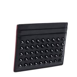 Pre Owned Christian Louboutin Black Leather Kios Card Holder