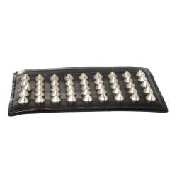 Pre Owned Christian Louboutin Black Leather Studded Kios Card Holder