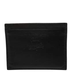 Pre Owned Christian Louboutin Black Leather Studded Kios Card Holder