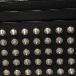Pre Owned Christian Louboutin Black Leather Studded Kios Card Holder