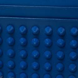 Pre Owned Christian Louboutin Blue Leather Studded Kios Card Holder