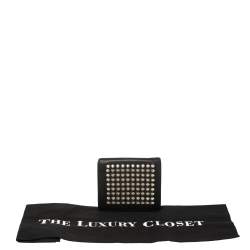 Christian Louboutin Black Leather Clipsos Studded Bifold Wallet