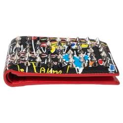 Pre Owned Christian Louboutin Multicolor Printed Leather Coolcoin Bifold Wallet