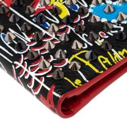 Pre Owned Christian Louboutin Multicolor Printed Leather Coolcoin Bifold Wallet