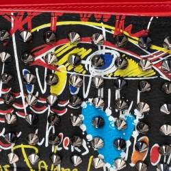 Pre Owned Christian Louboutin Multicolor Printed Leather Coolcoin Bifold Wallet