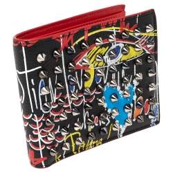 Pre Owned Christian Louboutin Multicolor Printed Leather Coolcoin Bifold Wallet