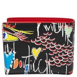 Pre Owned Christian Louboutin Multicolor Printed Leather Coolcoin Bifold Wallet