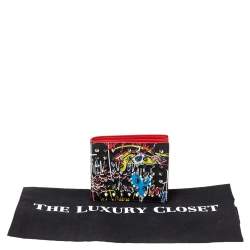 Pre Owned Christian Louboutin Multicolor Printed Leather Coolcoin Bifold Wallet
